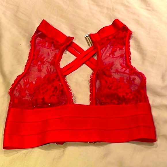 ❤️BRAND NEW HB™ ☆Lucille☆ COLLECTORS MUST-HAVE Red Lace Bralette♡ FLAWLESS♡ XS❤️ - Picture 8 of 13
